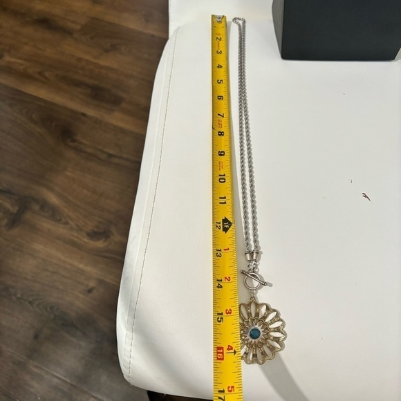 Sara Blaine for Willow House sterling toggle medallion long necklace - Picture 4 of 4